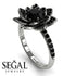 Lotus Black Diamond Engagement Ring - Princess Lotus no. 6